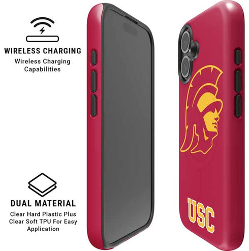University of Southern California USC Gold Trojan Mascot iPhone 16 Plus Magsafe Impact Case